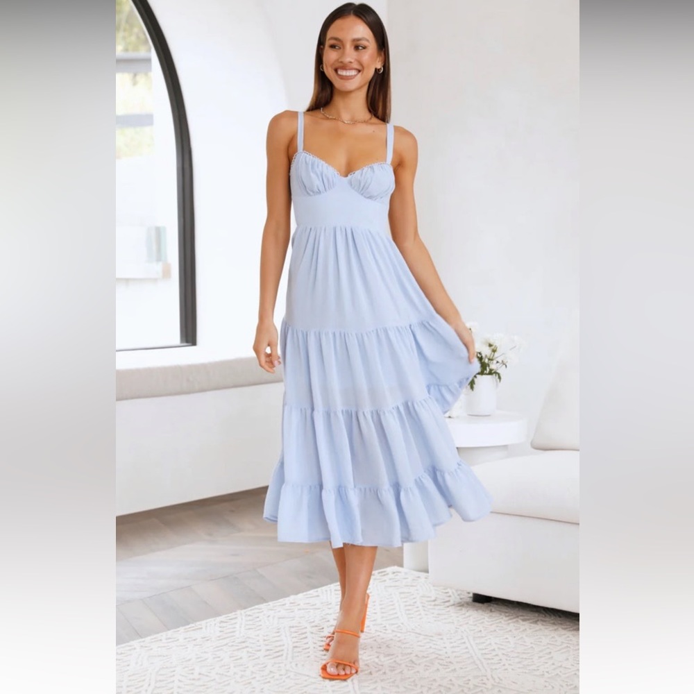 Hello Molly NWT Blue MIDI Dress size Medium